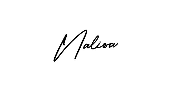 Use a signature maker to create a handwritten signature online. With this signature software, you can design (AmerikaSignatureDemo-Regular) your own signature for name Nalisa. Nalisa signature style 3 images and pictures png