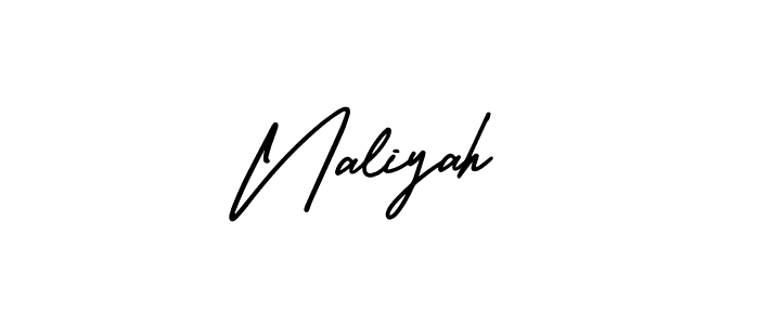 Use a signature maker to create a handwritten signature online. With this signature software, you can design (AmerikaSignatureDemo-Regular) your own signature for name Naliyah. Naliyah signature style 3 images and pictures png