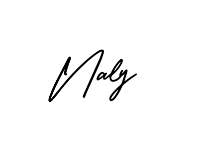 Make a beautiful signature design for name Naly. With this signature (AmerikaSignatureDemo-Regular) style, you can create a handwritten signature for free. Naly signature style 3 images and pictures png