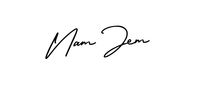 Make a short Nam Jem signature style. Manage your documents anywhere anytime using AmerikaSignatureDemo-Regular. Create and add eSignatures, submit forms, share and send files easily. Nam Jem signature style 3 images and pictures png