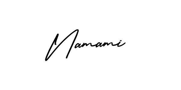 How to make Namami signature? AmerikaSignatureDemo-Regular is a professional autograph style. Create handwritten signature for Namami name. Namami signature style 3 images and pictures png