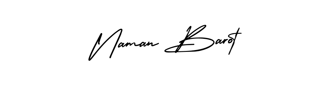The best way (AmerikaSignatureDemo-Regular) to make a short signature is to pick only two or three words in your name. The name Naman Barot include a total of six letters. For converting this name. Naman Barot signature style 3 images and pictures png