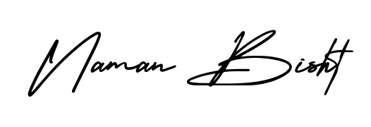 Make a beautiful signature design for name Naman Bisht. Use this online signature maker to create a handwritten signature for free. Naman Bisht signature style 3 images and pictures png