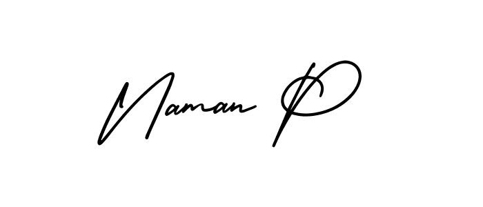 You should practise on your own different ways (AmerikaSignatureDemo-Regular) to write your name (Naman P) in signature. don't let someone else do it for you. Naman P signature style 3 images and pictures png