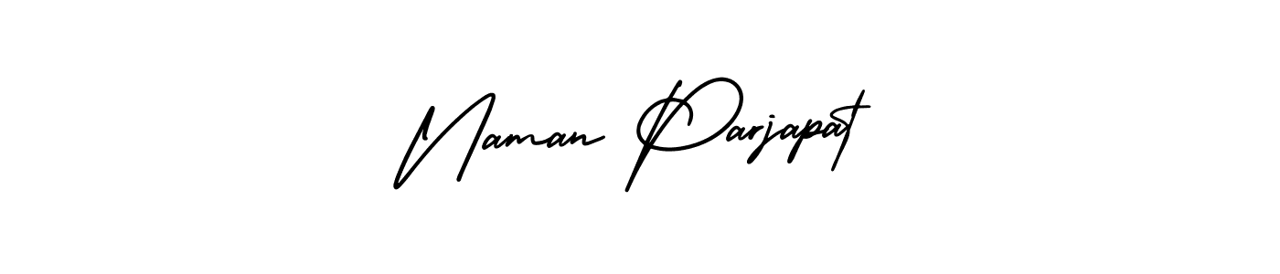How to make Naman Parjapat name signature. Use AmerikaSignatureDemo-Regular style for creating short signs online. This is the latest handwritten sign. Naman Parjapat signature style 3 images and pictures png