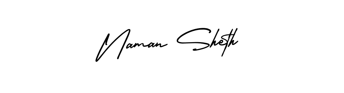 Naman Sheth stylish signature style. Best Handwritten Sign (AmerikaSignatureDemo-Regular) for my name. Handwritten Signature Collection Ideas for my name Naman Sheth. Naman Sheth signature style 3 images and pictures png