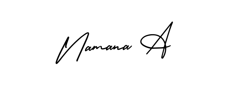 How to make Namana A signature? AmerikaSignatureDemo-Regular is a professional autograph style. Create handwritten signature for Namana A name. Namana A signature style 3 images and pictures png