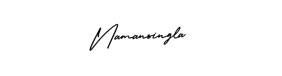 How to make Namansingla signature? AmerikaSignatureDemo-Regular is a professional autograph style. Create handwritten signature for Namansingla name. Namansingla signature style 3 images and pictures png