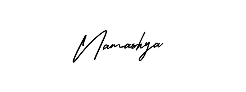 You should practise on your own different ways (AmerikaSignatureDemo-Regular) to write your name (Namashya) in signature. don't let someone else do it for you. Namashya signature style 3 images and pictures png