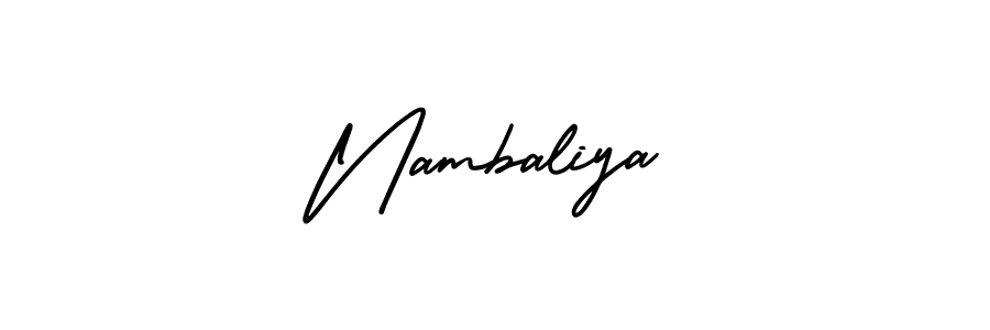 It looks lik you need a new signature style for name Nambaliya. Design unique handwritten (AmerikaSignatureDemo-Regular) signature with our free signature maker in just a few clicks. Nambaliya signature style 3 images and pictures png