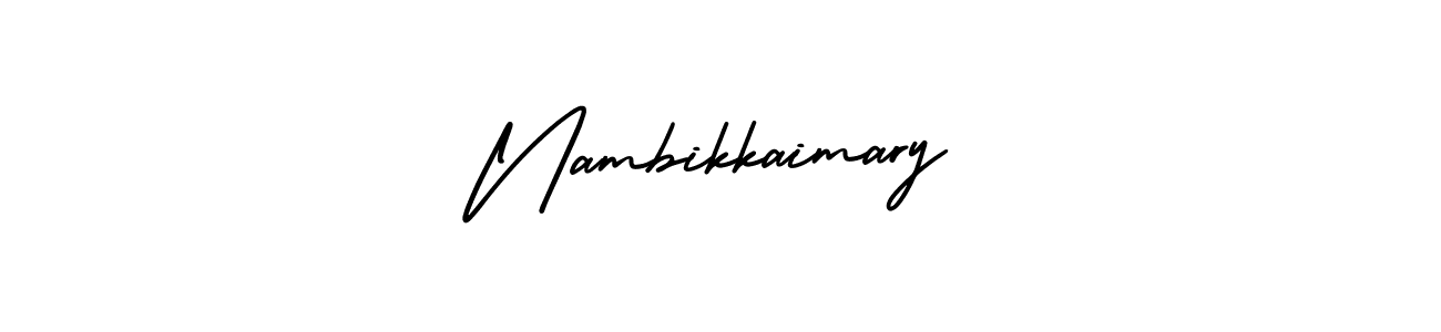 The best way (AmerikaSignatureDemo-Regular) to make a short signature is to pick only two or three words in your name. The name Nambikkaimary include a total of six letters. For converting this name. Nambikkaimary signature style 3 images and pictures png