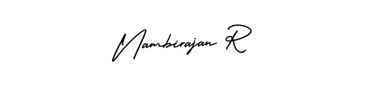 How to make Nambirajan R name signature. Use AmerikaSignatureDemo-Regular style for creating short signs online. This is the latest handwritten sign. Nambirajan R signature style 3 images and pictures png