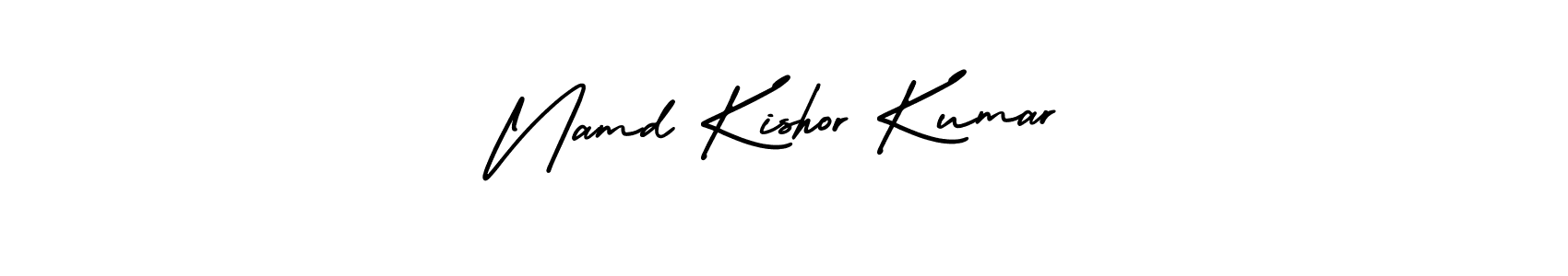 This is the best signature style for the Namd Kishor Kumar name. Also you like these signature font (AmerikaSignatureDemo-Regular). Mix name signature. Namd Kishor Kumar signature style 3 images and pictures png