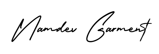 The AmerikaSignatureDemo-Regular signature style provides a bold statement for name Namdev Garment. Designed for business owners, executives, and leaders. Namdev Garment signature style 3 images and pictures png
