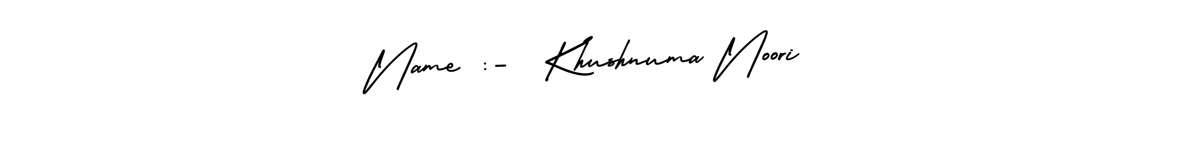 Make a short Name :-  Khushnuma Noori signature style. Manage your documents anywhere anytime using AmerikaSignatureDemo-Regular. Create and add eSignatures, submit forms, share and send files easily. Name :-  Khushnuma Noori signature style 3 images and pictures png