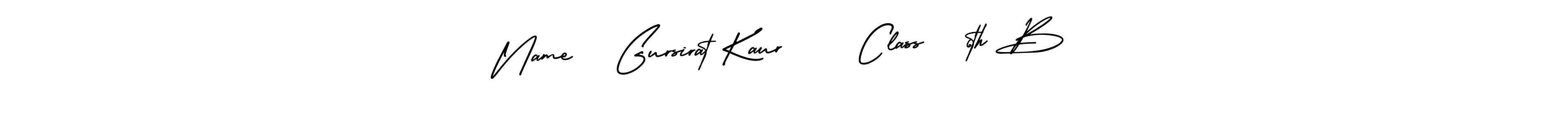 Design your own signature with our free online signature maker. With this signature software, you can create a handwritten (AmerikaSignatureDemo-Regular) signature for name Name   Gursirat Kaur     Class   6th B. Name   Gursirat Kaur     Class   6th B signature style 3 images and pictures png