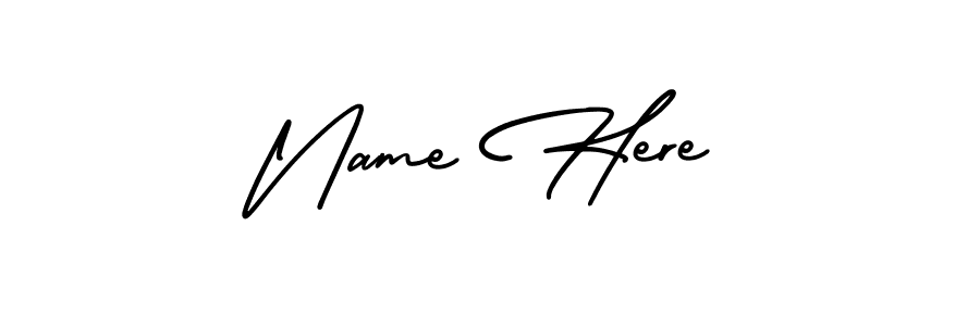 Name Here stylish signature style. Best Handwritten Sign (AmerikaSignatureDemo-Regular) for my name. Handwritten Signature Collection Ideas for my name Name Here. Name Here signature style 3 images and pictures png