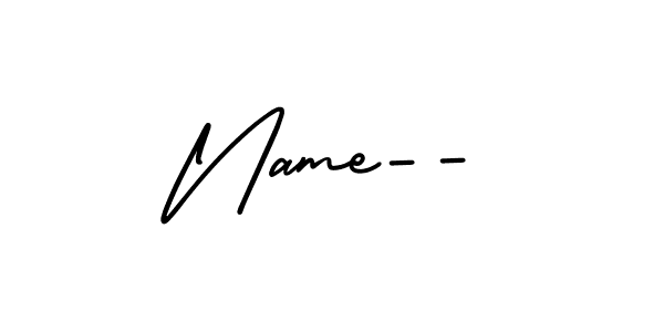 The best way (AmerikaSignatureDemo-Regular) to make a short signature is to pick only two or three words in your name. The name Name-- include a total of six letters. For converting this name. Name-- signature style 3 images and pictures png