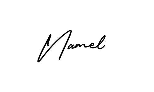 How to make Namel signature? AmerikaSignatureDemo-Regular is a professional autograph style. Create handwritten signature for Namel name. Namel signature style 3 images and pictures png