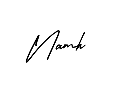 It looks lik you need a new signature style for name Namh. Design unique handwritten (AmerikaSignatureDemo-Regular) signature with our free signature maker in just a few clicks. Namh signature style 3 images and pictures png