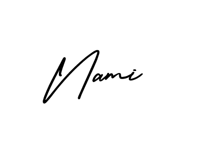 It looks lik you need a new signature style for name Nami. Design unique handwritten (AmerikaSignatureDemo-Regular) signature with our free signature maker in just a few clicks. Nami signature style 3 images and pictures png