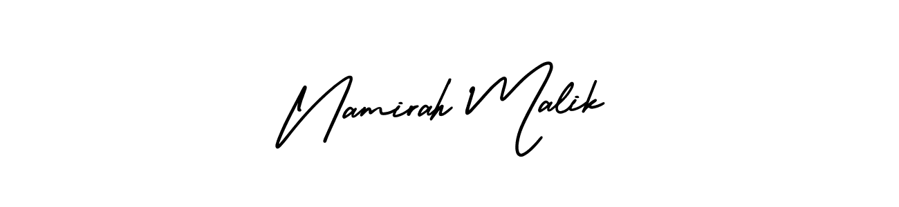 Namirah Malik stylish signature style. Best Handwritten Sign (AmerikaSignatureDemo-Regular) for my name. Handwritten Signature Collection Ideas for my name Namirah Malik. Namirah Malik signature style 3 images and pictures png