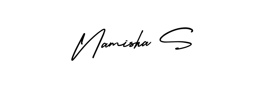 Create a beautiful signature design for name Namisha S. With this signature (AmerikaSignatureDemo-Regular) fonts, you can make a handwritten signature for free. Namisha S signature style 3 images and pictures png