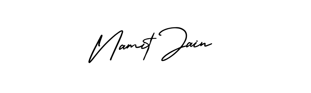 Namit Jain stylish signature style. Best Handwritten Sign (AmerikaSignatureDemo-Regular) for my name. Handwritten Signature Collection Ideas for my name Namit Jain. Namit Jain signature style 3 images and pictures png