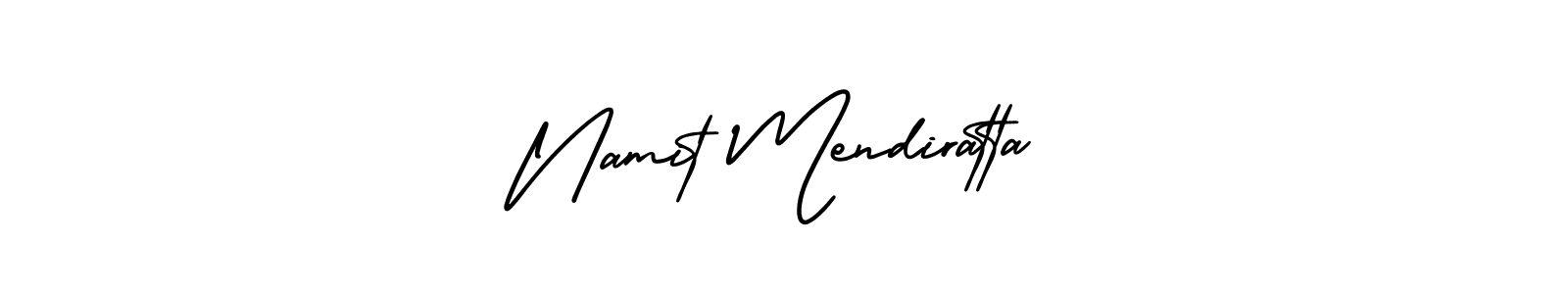 if you are searching for the best signature style for your name Namit Mendiratta. so please give up your signature search. here we have designed multiple signature styles  using AmerikaSignatureDemo-Regular. Namit Mendiratta signature style 3 images and pictures png