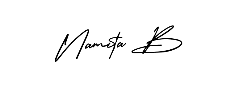 Use a signature maker to create a handwritten signature online. With this signature software, you can design (AmerikaSignatureDemo-Regular) your own signature for name Namita B. Namita B signature style 3 images and pictures png