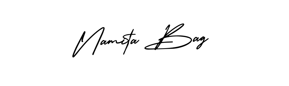 How to make Namita Bag name signature. Use AmerikaSignatureDemo-Regular style for creating short signs online. This is the latest handwritten sign. Namita Bag signature style 3 images and pictures png