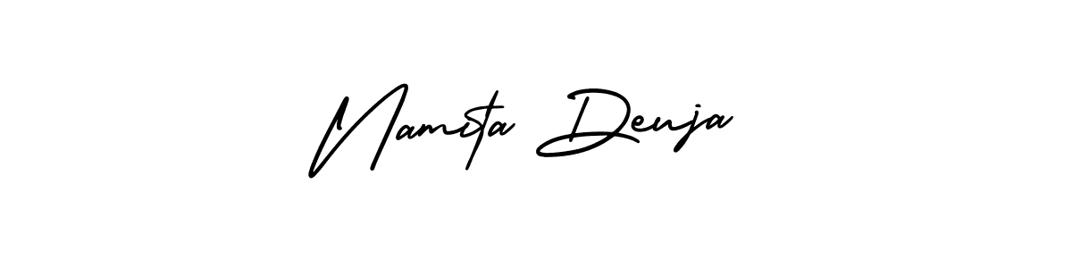 if you are searching for the best signature style for your name Namita Deuja. so please give up your signature search. here we have designed multiple signature styles  using AmerikaSignatureDemo-Regular. Namita Deuja signature style 3 images and pictures png