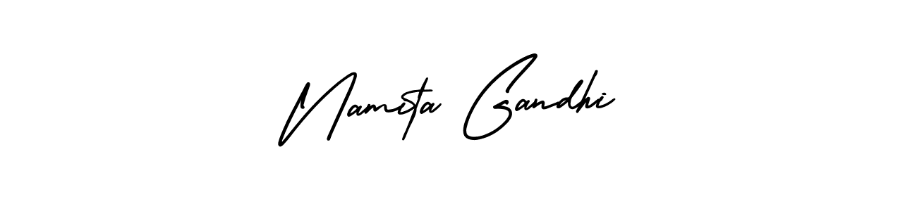 This is the best signature style for the Namita Gandhi name. Also you like these signature font (AmerikaSignatureDemo-Regular). Mix name signature. Namita Gandhi signature style 3 images and pictures png