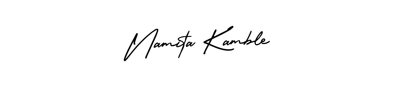 Create a beautiful signature design for name Namita Kamble. With this signature (AmerikaSignatureDemo-Regular) fonts, you can make a handwritten signature for free. Namita Kamble signature style 3 images and pictures png