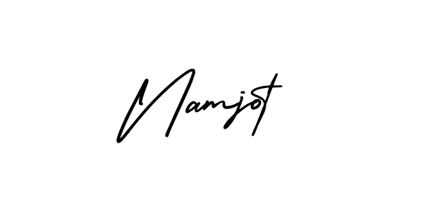 Use a signature maker to create a handwritten signature online. With this signature software, you can design (AmerikaSignatureDemo-Regular) your own signature for name Namjot. Namjot signature style 3 images and pictures png