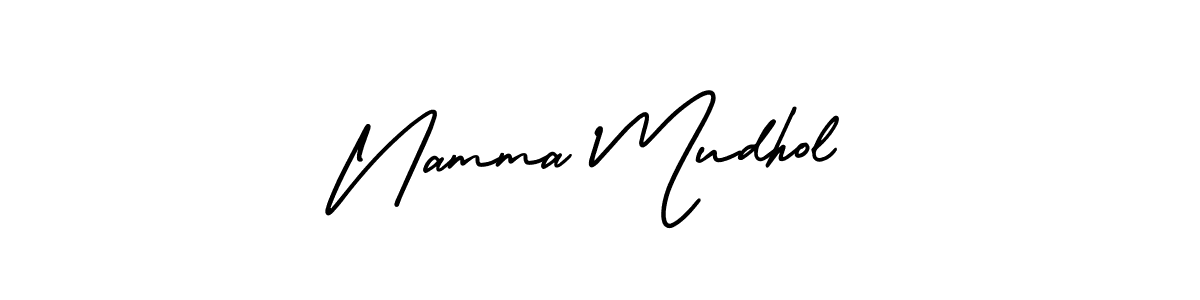 Similarly AmerikaSignatureDemo-Regular is the best handwritten signature design. Signature creator online .You can use it as an online autograph creator for name Namma Mudhol. Namma Mudhol signature style 3 images and pictures png