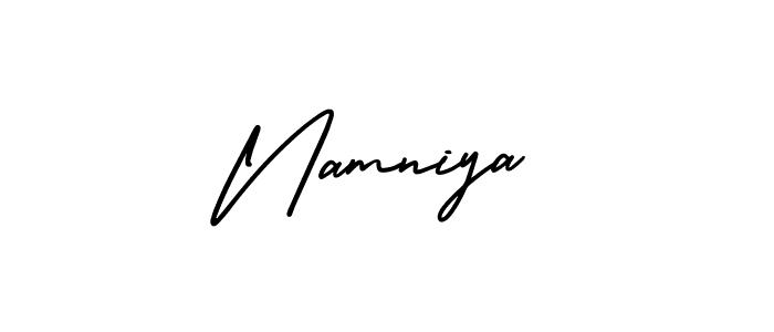 Namniya stylish signature style. Best Handwritten Sign (AmerikaSignatureDemo-Regular) for my name. Handwritten Signature Collection Ideas for my name Namniya. Namniya signature style 3 images and pictures png