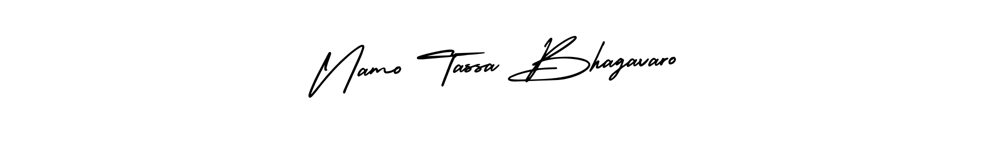 AmerikaSignatureDemo-Regular is a professional signature style that is perfect for those who want to add a touch of class to their signature. It is also a great choice for those who want to make their signature more unique. Get Namo Tassa Bhagavaro name to fancy signature for free. Namo Tassa Bhagavaro signature style 3 images and pictures png