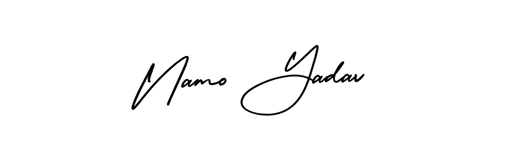 It looks lik you need a new signature style for name Namo Yadav. Design unique handwritten (AmerikaSignatureDemo-Regular) signature with our free signature maker in just a few clicks. Namo Yadav signature style 3 images and pictures png