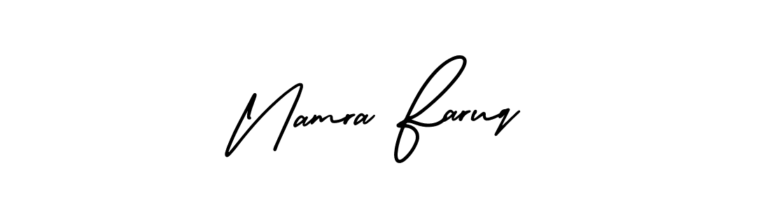 How to make Namra Faruq signature? AmerikaSignatureDemo-Regular is a professional autograph style. Create handwritten signature for Namra Faruq name. Namra Faruq signature style 3 images and pictures png