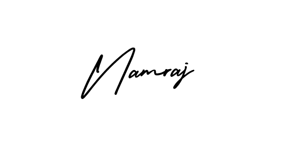 Use a signature maker to create a handwritten signature online. With this signature software, you can design (AmerikaSignatureDemo-Regular) your own signature for name Namraj. Namraj signature style 3 images and pictures png