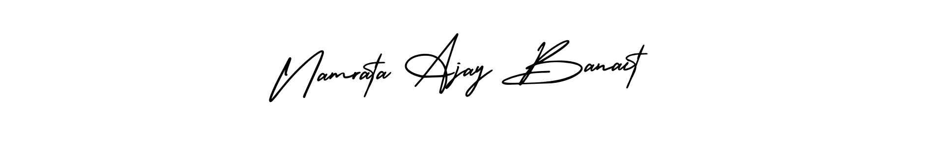 if you are searching for the best signature style for your name Namrata Ajay Banait. so please give up your signature search. here we have designed multiple signature styles  using AmerikaSignatureDemo-Regular. Namrata Ajay Banait signature style 3 images and pictures png