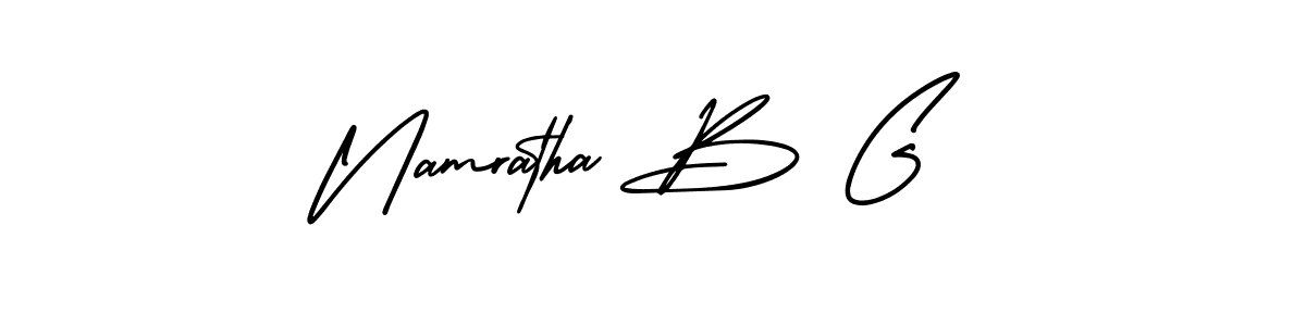 AmerikaSignatureDemo-Regular is a professional signature style that is perfect for those who want to add a touch of class to their signature. It is also a great choice for those who want to make their signature more unique. Get Namratha B G name to fancy signature for free. Namratha B G signature style 3 images and pictures png