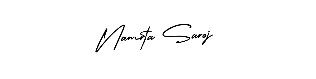 Use a signature maker to create a handwritten signature online. With this signature software, you can design (AmerikaSignatureDemo-Regular) your own signature for name Namrta Saroj. Namrta Saroj signature style 3 images and pictures png