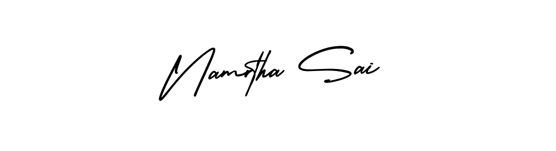 Also You can easily find your signature by using the search form. We will create Namrtha Sai name handwritten signature images for you free of cost using AmerikaSignatureDemo-Regular sign style. Namrtha Sai signature style 3 images and pictures png