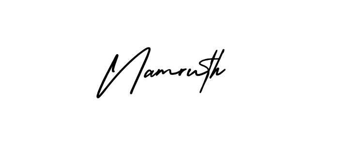 AmerikaSignatureDemo-Regular is a professional signature style that is perfect for those who want to add a touch of class to their signature. It is also a great choice for those who want to make their signature more unique. Get Namruth name to fancy signature for free. Namruth signature style 3 images and pictures png