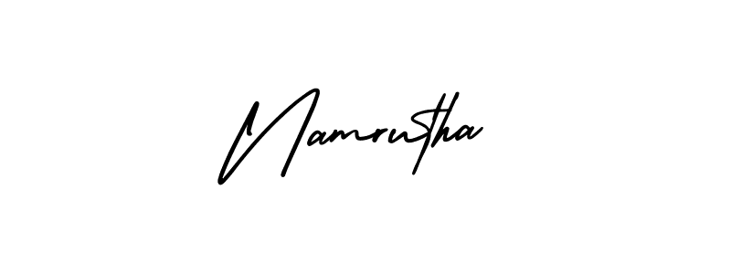 Namrutha stylish signature style. Best Handwritten Sign (AmerikaSignatureDemo-Regular) for my name. Handwritten Signature Collection Ideas for my name Namrutha. Namrutha signature style 3 images and pictures png