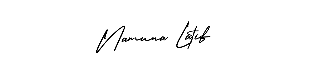 Create a beautiful signature design for name Namuna Latif. With this signature (AmerikaSignatureDemo-Regular) fonts, you can make a handwritten signature for free. Namuna Latif signature style 3 images and pictures png