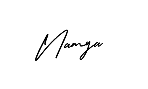 Use a signature maker to create a handwritten signature online. With this signature software, you can design (AmerikaSignatureDemo-Regular) your own signature for name Namya. Namya signature style 3 images and pictures png
