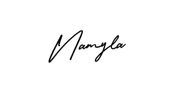 How to make Namyla signature? AmerikaSignatureDemo-Regular is a professional autograph style. Create handwritten signature for Namyla name. Namyla signature style 3 images and pictures png